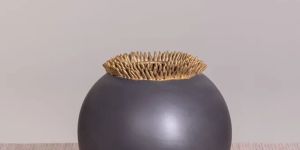 Beloved (Grey/ Gold) Ceramic Vase