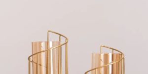 Morning Star (Amber Glass) Candle Holder (Set of 2)