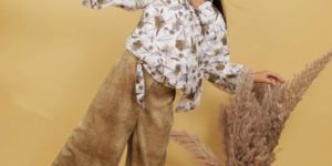 Girls Shaded Brown Palazzo Set