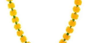 Vibrant Yellow Woolen Flower String