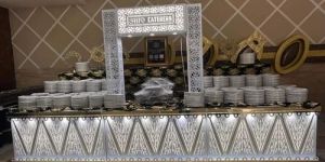 Stainless Steel LED Crockery Catering Counter