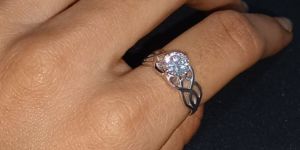 925 Silver Celtic Knot Engagement Wedding Ring for Women