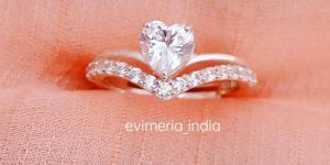 925 Silver High Carbon Heart Ring