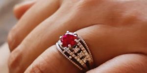 925 Silver Manik Ring