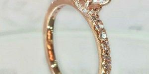 925 Silver Rose Gold Sparkle Ring