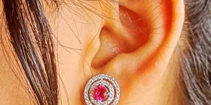 925 Silver Round CZ Diamond Stud Earrings for Girls & Women