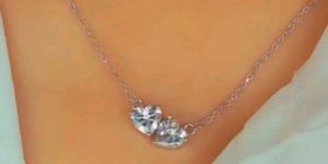 925 Silver Women Heart Stone-Studded Necklace