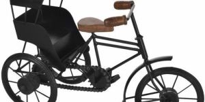 Handicraft Wooden Wrought Iron Cycle Rickshaw