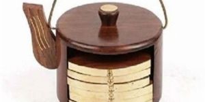 Wooden Kettle Shape Tea Coaster