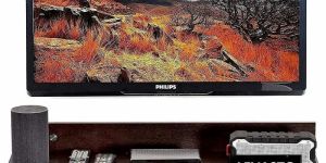 Wooden Dark Brown Wall Mount Set Top Box Stand