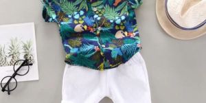 Kids Half Sleeves Shirt with Shorts Set