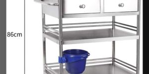 Mayo Trolley with Drawer Dustbin and Storage