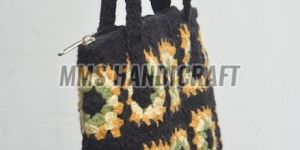 Handknitted Flower Crochet Handbag
