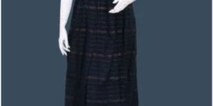 Ksr Handlooms Dark Blue Sleeveless Cotton Kurti