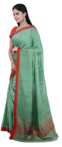 Ksr Handlooms Light Green Kollam Embose Cotton Saree