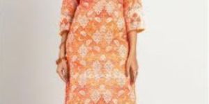 Ladies Cotton Orange Printed Kurti
