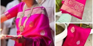 Multicolor Banarasi Semi Katan Silk Saree