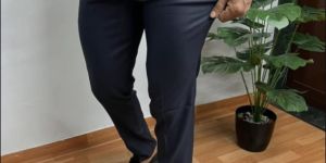 Men Cotton Dark Blue Trouser