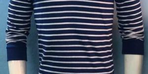 Men Printed Round Cotton Full Sleeve Polo T Shirt