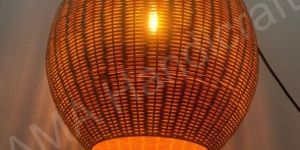 Dome Hanging Bamboo Cane Lamp