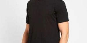Mens Black Plain T Shirt