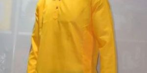 Mens Plain Yellow Cotton Kurta