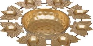 Metal Golden Lotus Urli Set