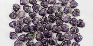 Heart Shaped Lepidolite Stone Pendant