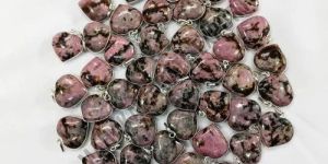 Heart Shaped Rhodonite Stone Pendant