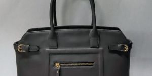 Ladies Dark Grey PU Leather Handbag