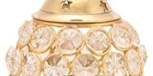 Brass Crystal Matki Shape Diya