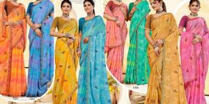 Ladies Leaf Printed Casual Wear Saree