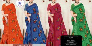 Ladies Maya Digital Printed Satin Saree
