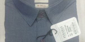 PYRAHAN Solid Plain Light Blue Colour Denim Mens Shirt