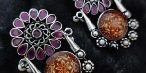 Artificial Stone Work Imitation Earrings