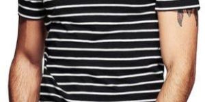Mens Black Striped Polo T-Shirt