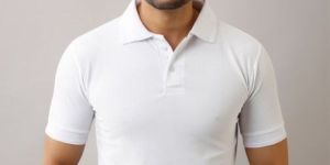 Plain White Mens Polo T-Shirt