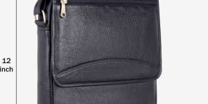 Black Leather Office Sling Bags