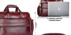 Leather Briefcase Messenger Bag