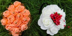 Rose Flower Hair Bow (Pair)