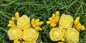 Small Rose Flower Hair Clip (Yellow)
