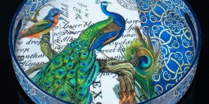 Wooden Serving Tray with Graphic Print Handmade