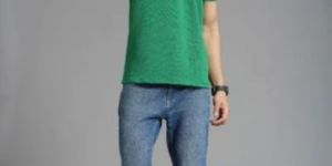 Mens Cotton Green Polo T-Shirt