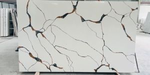 30 Mm White Multi Calacatta Quartz Slab
