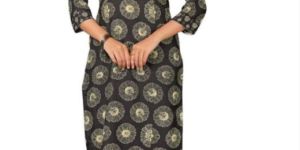 Black Cotton Printed Kurta Pant Dupatta Set