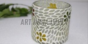Designer Glass Mosaic T Light Candle Holder