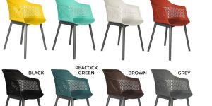 Diya Austria Cafe Chair with Grey Legs