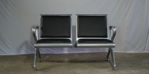 MILD STEEL 2 SEATER WAITING CHAIR WITH CUSHION