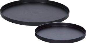 Black Round Iron Trays