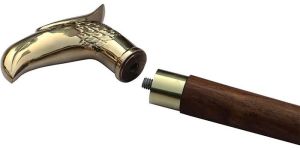 Brass Handle Wooden Walking Stick